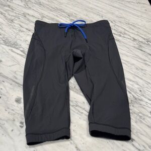 lululemon athletica Men's Charcoal Shorts with Blue Accent